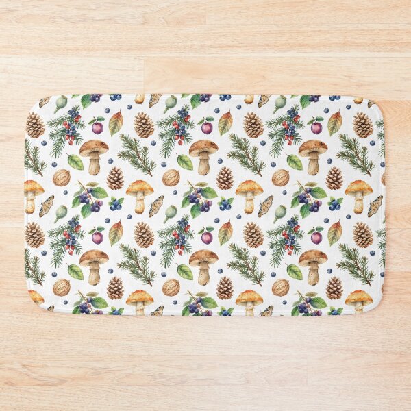 Item preview, Autumn Forest Watercolor Pattern | Pinecones, Mushrooms & Berries designed and sold by HelgaCraftery.