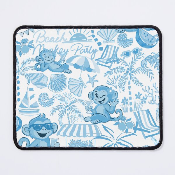 Item preview, Chilling Monkey - Monochrome Carolina Blue designed and sold by Fabricatemyart.