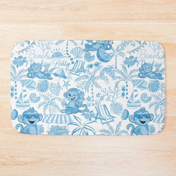 Item preview, Chilling Monkey - Monochrome Carolina Blue designed and sold by Fabricatemyart.