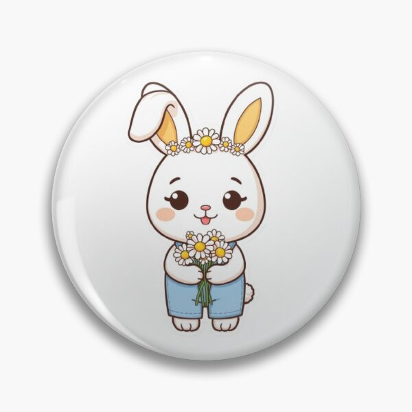 Item preview, Cute Daisy Bunny Kawaii Sticker | Adorable Spring Rabbit Floral Art designed and sold by Stylestickers55.