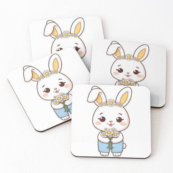 Item preview, Cute Daisy Bunny Kawaii Sticker | Adorable Spring Rabbit Floral Art designed and sold by Stylestickers55.