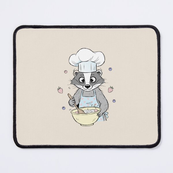Item preview, Cute Chef Badger Baking Animal Cottagecore Art designed and sold by Cipher & Soul.