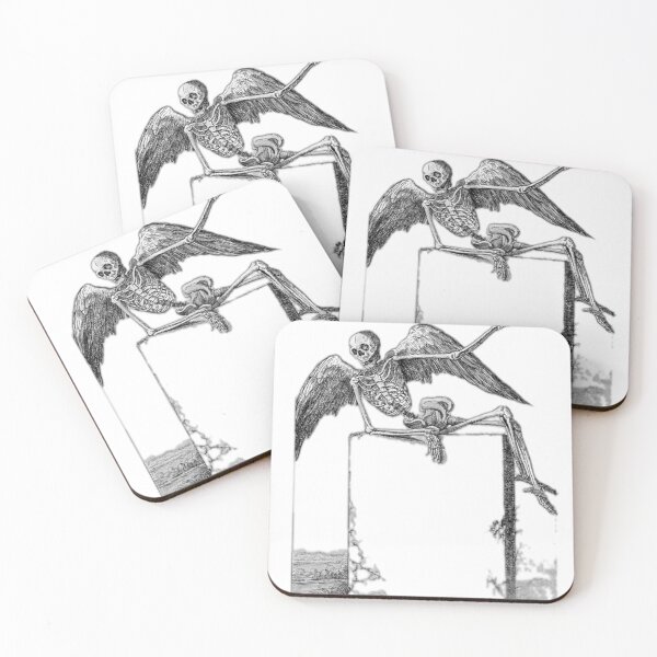 Item preview, Winged Skeleton Holding A Goblet Illustration designed and sold by DailyDoodlesBySumbul.