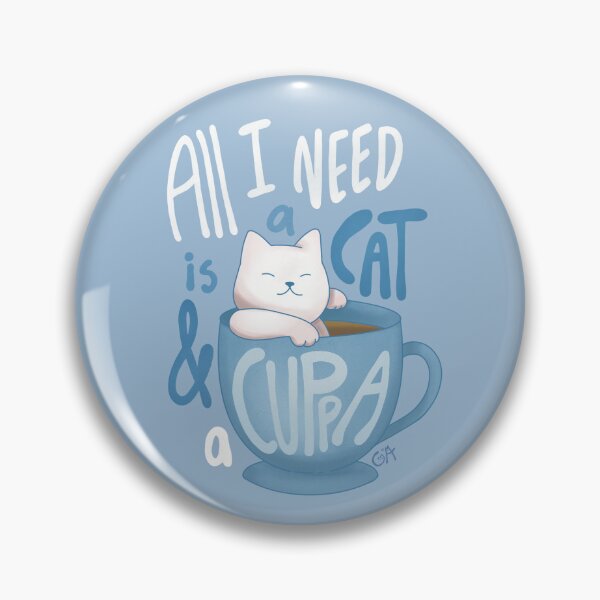 Item preview, Copy of A Cat and A Cuppa - Baby Blue designed and sold by sagm.