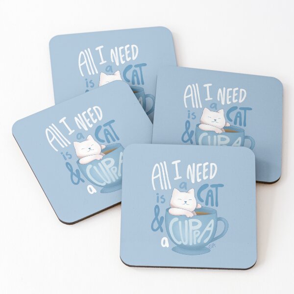 Item preview, Copy of A Cat and A Cuppa - Baby Blue designed and sold by sagm.