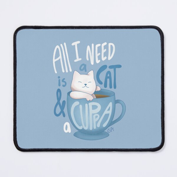 Item preview, Copy of A Cat and A Cuppa - Baby Blue designed and sold by sagm.