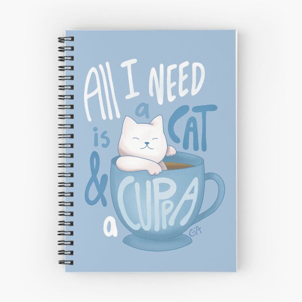 Item preview, Copy of A Cat and A Cuppa - Baby Blue designed and sold by sagm.