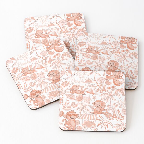 Item preview, Chilling Monkey - Monochrome Coral Rose designed and sold by Fabricatemyart.