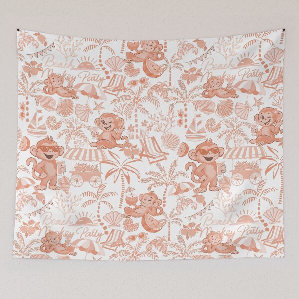 Item preview, Chilling Monkey - Monochrome Coral Rose designed and sold by Fabricatemyart.