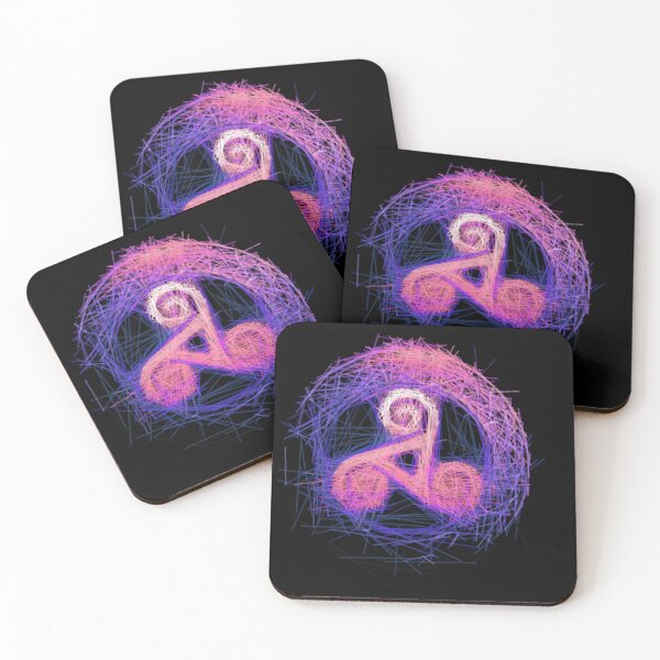 Item preview, Sacred Geometry Triskelion - Ethereal Purple Scratchy Motif designed and sold by H Jonas.