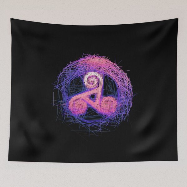 Item preview, Sacred Geometry Triskelion - Ethereal Purple Scratchy Motif designed and sold by H Jonas.