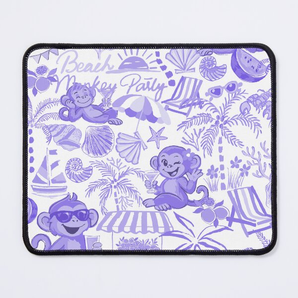 Item preview, Chilling Monkey - Monochrome Lavender Blue designed and sold by Fabricatemyart.