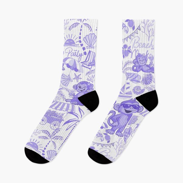 Item preview, Chilling Monkey - Monochrome Lavender Blue designed and sold by Fabricatemyart.