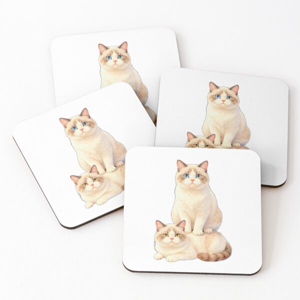Item preview, Cat Stacking Pals: Odd-Eyed & Yellow-Eyed Ragdoll Cats designed and sold by Artgirldhanya.