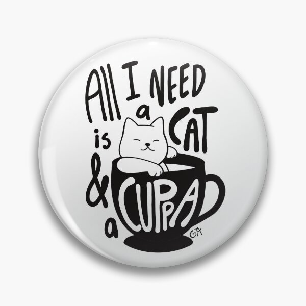 Item preview, Copy of Copy of A Cat and A Cuppa - Black on White designed and sold by sagm.
