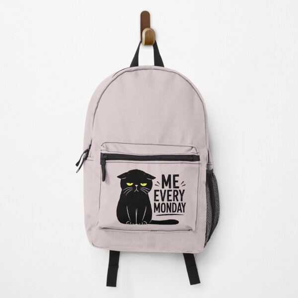 Item preview, Me Every Monday Grumpy Black Cat Bold Monday Mood Sarcastic Humor Art designed and sold by PrintAura15.