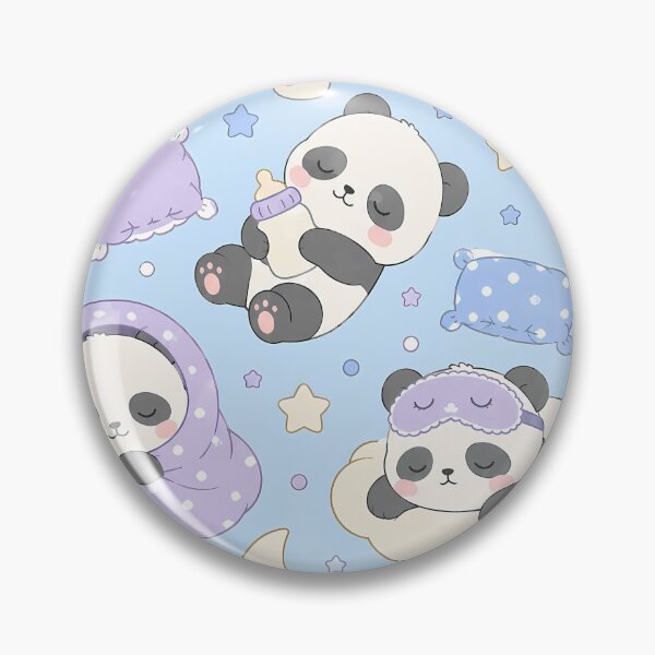 Item preview, Sleepy Panda Moon Pillow Kawaii Pattern designed and sold by Soft Berry Studio.