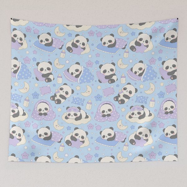 Item preview, Sleepy Panda Moon Pillow Kawaii Pattern designed and sold by Soft Berry Studio.