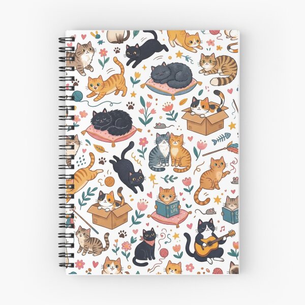 Item preview, Cute Aesthetic Cat Pattern - Kawaii Kitten Doodle Art designed and sold by MedRoh.