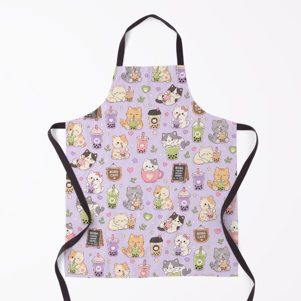 Item preview, Cozy Cat Bubble Tea Kawaii Pattern designed and sold by Soft Berry Studio.