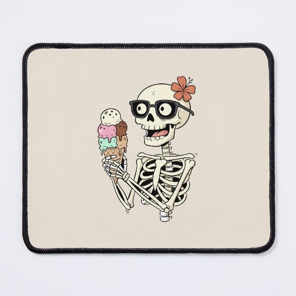 Item preview, Funny Skeleton Eating Ice Cream Summer Goth Kawaii Art designed and sold by Cipher & Soul.