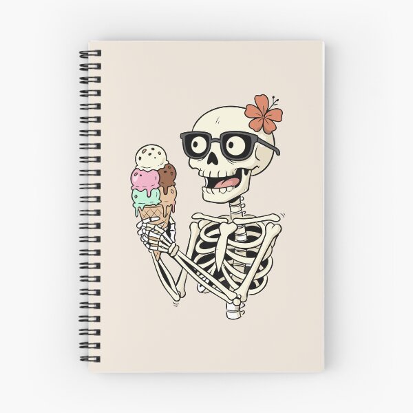 Item preview, Funny Skeleton Eating Ice Cream Summer Goth Kawaii Art designed and sold by Cipher & Soul.