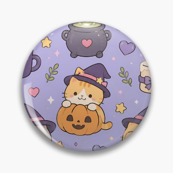 Item preview, Kawaii Witchy Cat Magic Pattern designed and sold by Soft Berry Studio.