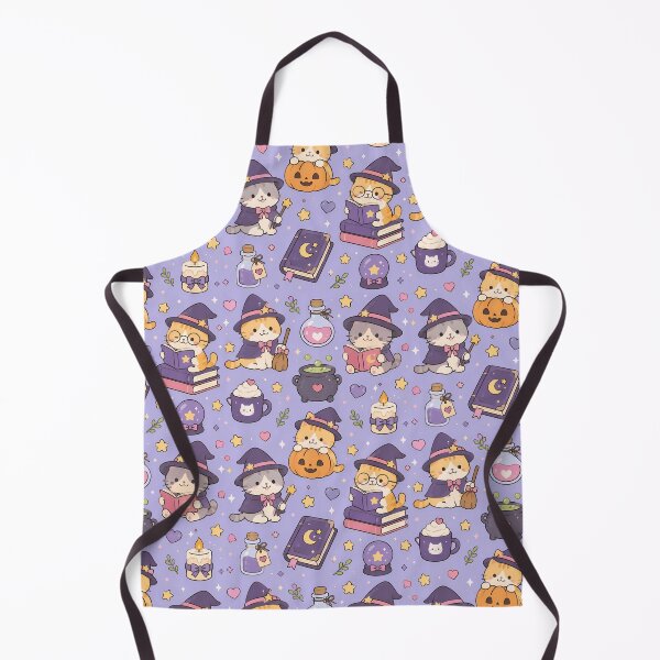Item preview, Kawaii Witchy Cat Magic Pattern designed and sold by Soft Berry Studio.