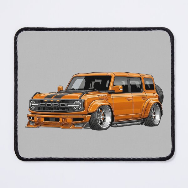 Item preview, Custom Ford Bronco Raptor Lowered Orange Widebody SUV Illustration designed and sold by Motorline44.