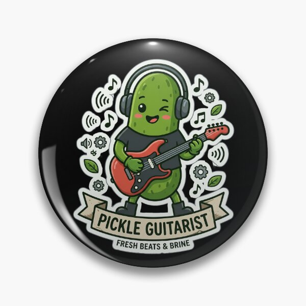 Item preview, Pickle Guitarist Cute Kawaii Rock Musician Funny Food Pun designed and sold by Basma Designs | Funny Shirts, Stickers & Mugs.