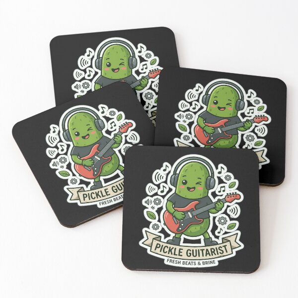Item preview, Pickle Guitarist Cute Kawaii Rock Musician Funny Food Pun designed and sold by Basma Designs | Retro, Kawaii Shirts & Stickers.