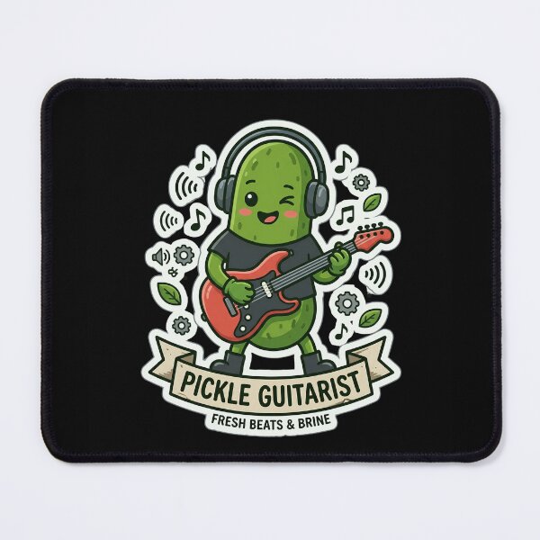Item preview, Pickle Guitarist Cute Kawaii Rock Musician Funny Food Pun designed and sold by Basma Designs | Funny Shirts, Stickers & Mugs.