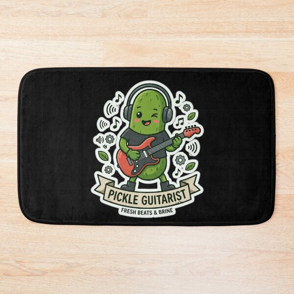 Item preview, Pickle Guitarist Cute Kawaii Rock Musician Funny Food Pun designed and sold by Basma Designs | Funny Shirts, Stickers & Mugs.