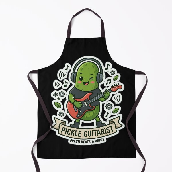 Item preview, Pickle Guitarist Cute Kawaii Rock Musician Funny Food Pun designed and sold by Basma Designs | Retro, Kawaii Shirts & Stickers.