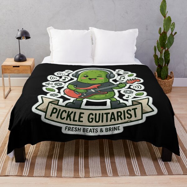 Item preview, Pickle Guitarist Cute Kawaii Rock Musician Funny Food Pun designed and sold by Basma Designs | Funny Shirts, Stickers & Mugs.