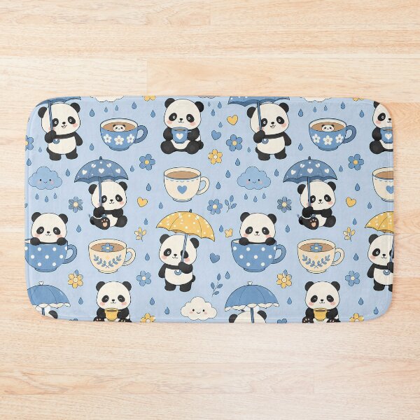 Item preview, Panda Rainy Tea Kawaii Pattern designed and sold by Soft Berry Studio.