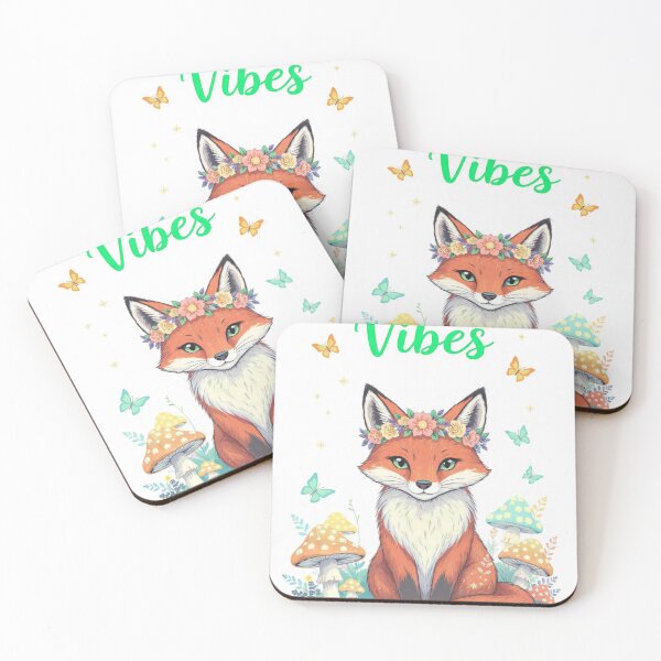 Item preview, Wild Fox Vibes Cottagecore Fox Floral Crown Mushroom Art designed and sold by BodaZZ.
