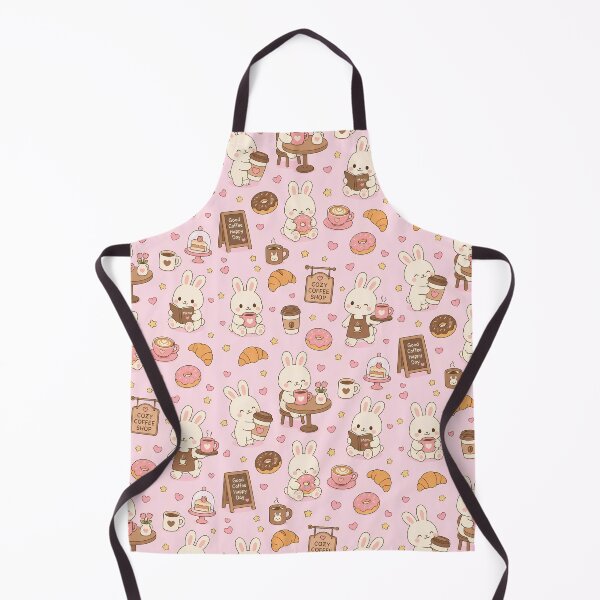 Item preview, Bunny Cozy Coffee Shop Kawaii Pattern designed and sold by Soft Berry Studio.