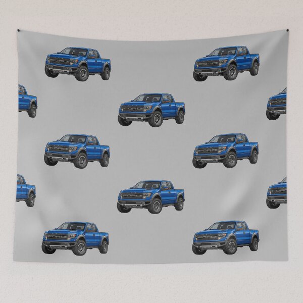 Item preview, Classic Ford F-150 SVT Raptor Blue Custom Offroad Pickup Truck Illustration designed and sold by Motorline44.