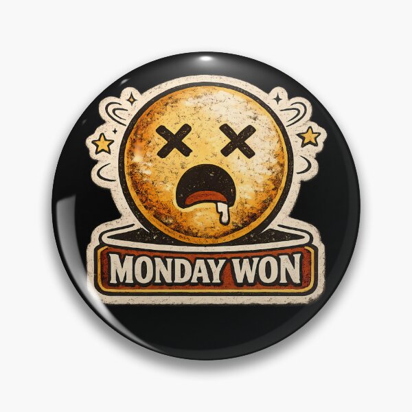 Item preview, MONDAY WON ? – Funny Exhausted Emoji Vintage Sticker designed and sold by lazygum.