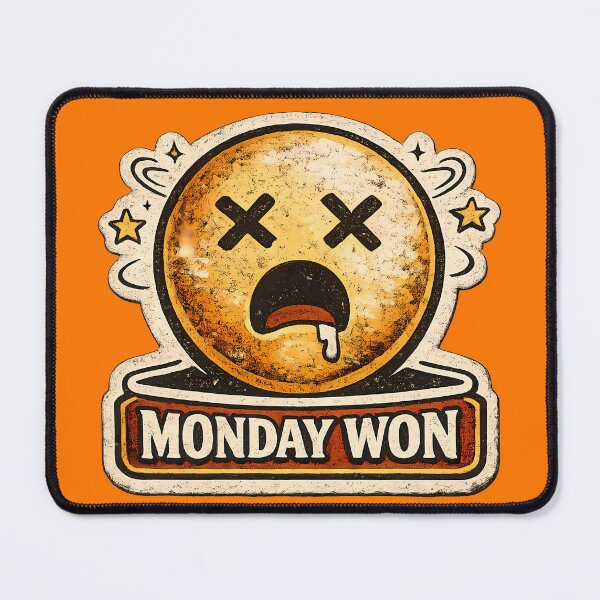 Item preview, MONDAY WON ? – Funny Exhausted Emoji Vintage Sticker designed and sold by lazygum.
