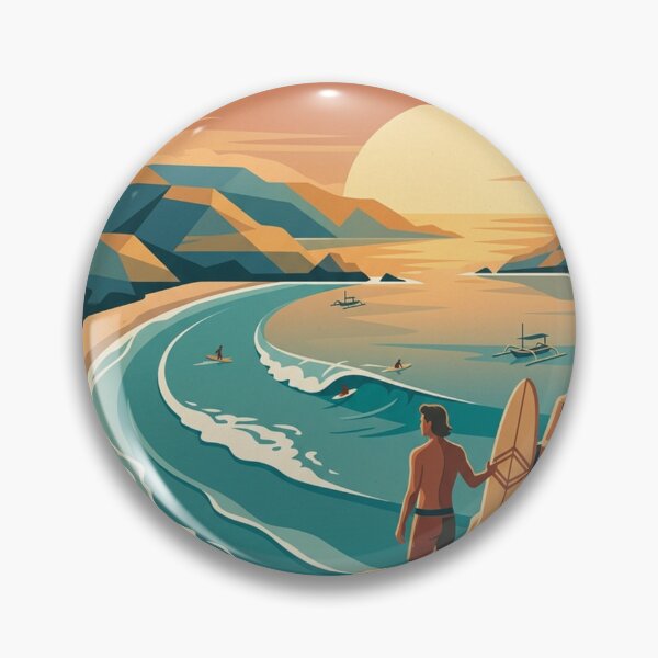 Item preview, Kuta Lombok Vintage Surf Travel Poster designed and sold by DuckOddity.