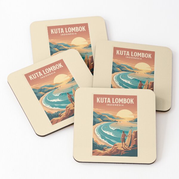Item preview, Kuta Lombok Vintage Surf Travel Poster designed and sold by DuckOddity.