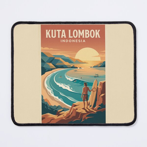 Item preview, Kuta Lombok Vintage Surf Travel Poster designed and sold by DuckOddity.