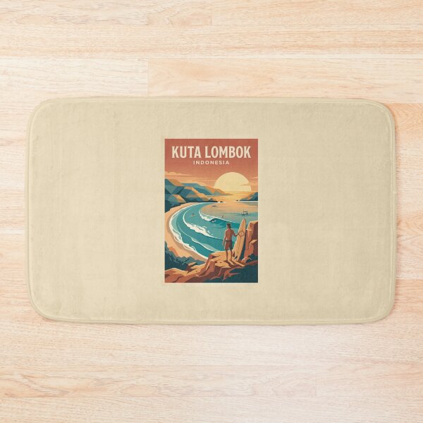 Item preview, Kuta Lombok Vintage Surf Travel Poster designed and sold by DuckOddity.