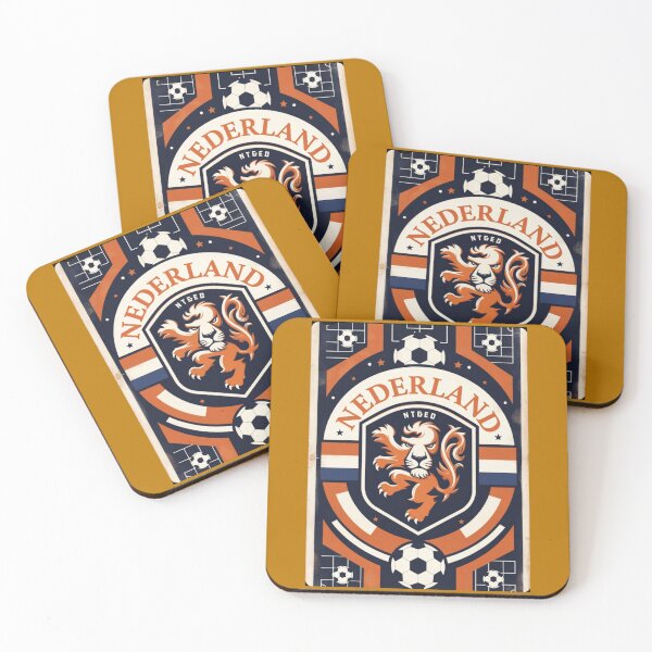 Item preview, Netherlands Lion Retro Crest soccer illustration  designed and sold by Nexus Space.