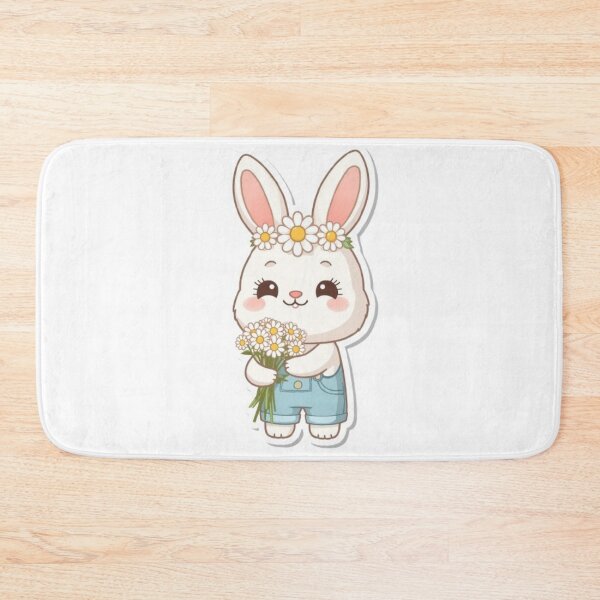Item preview, Kawaii Bunny with Daisy Crown | Cute Floral Rabbit Sticker designed and sold by Stylestickers55.