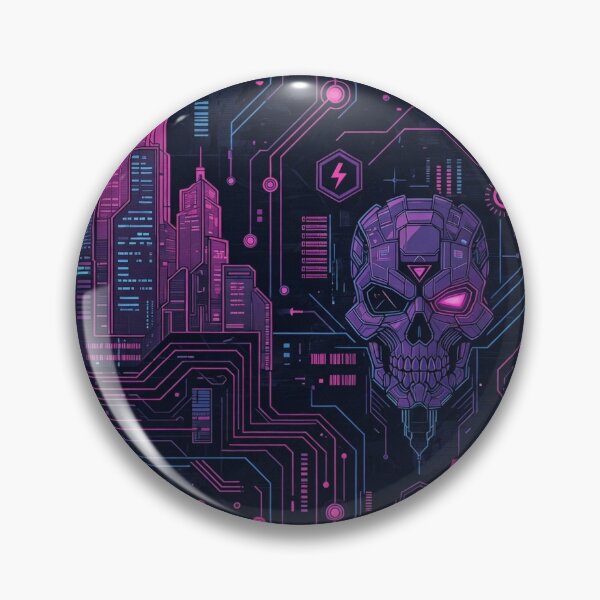Item preview, Cyberpunk Robot Skull Circuit City designed and sold by Pioneer Spirit Market.