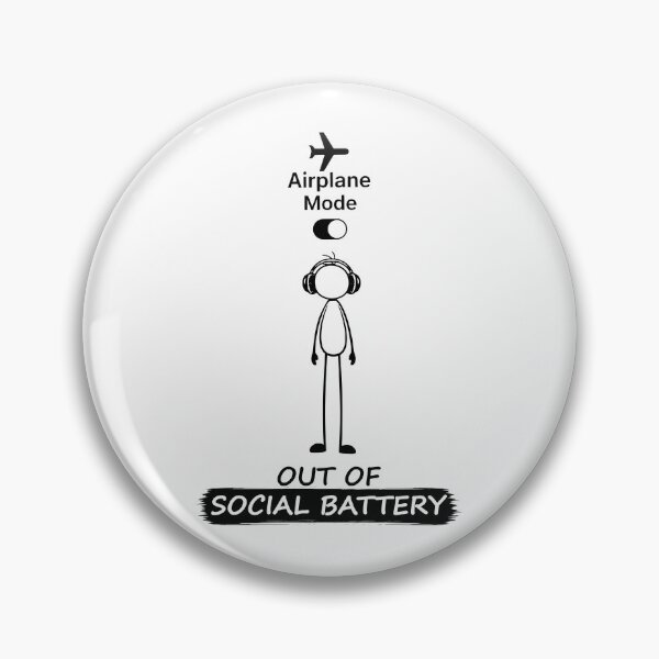 Item preview, Out Of Social Battery Stick Figure designed and sold by Pebl-Co.