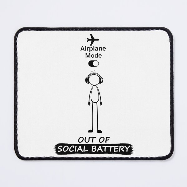 Item preview, Out Of Social Battery Stick Figure designed and sold by Pebl-Co.